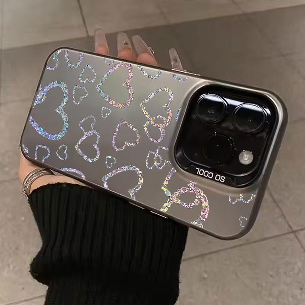 Apple Iphone 15 Pro Max - Custodia con stampa a cuori colorati